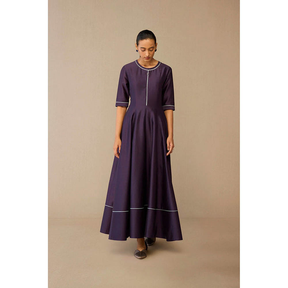 AMPM Viha Purple Anarkali Kurta with Pant and Dupatta