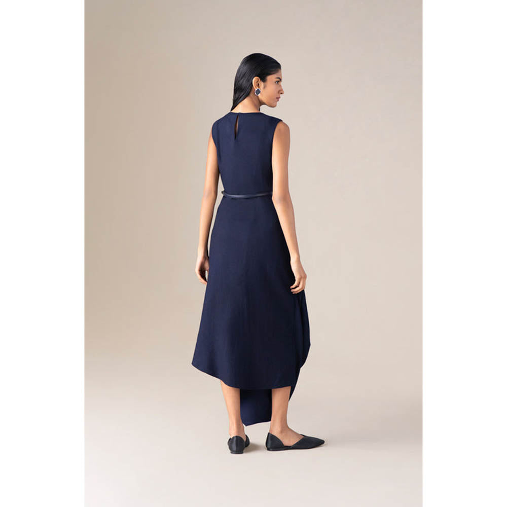 AMPM Women Navy Blue Wool Maxi Dress