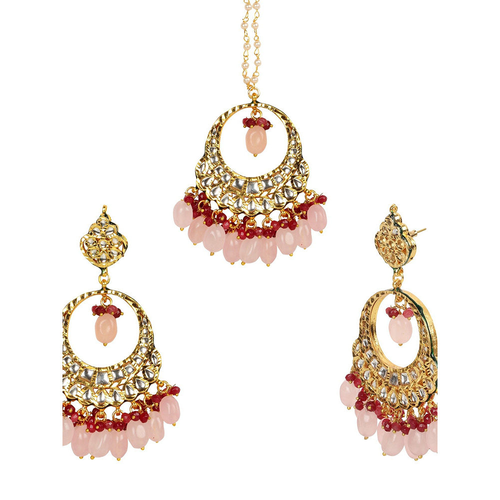 Amreli Jaipur Kundan Earrings with Maang Tika