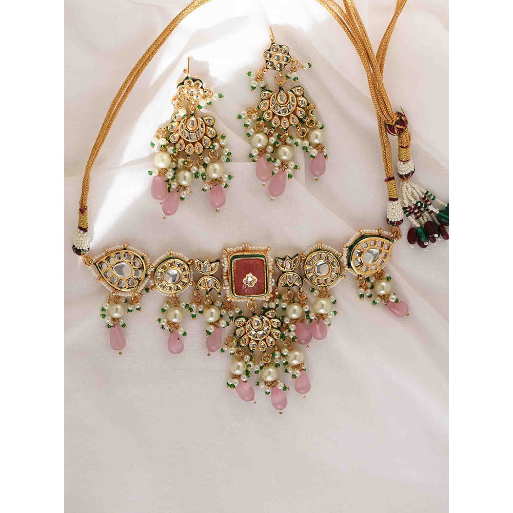 Amreli Jaipur Kundan Choker with Earrings