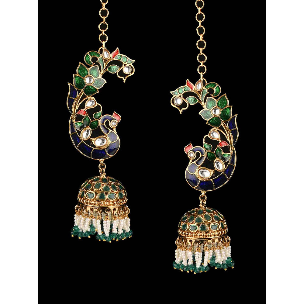 Amreli Jaipur Ear Cuff Multi-Color Jhumkis Earrings