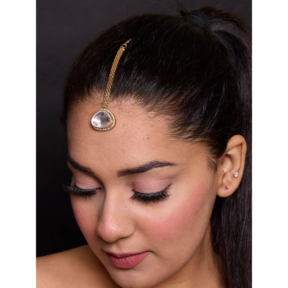 Amreli Jaipur Gold Plated Polki Maangtika