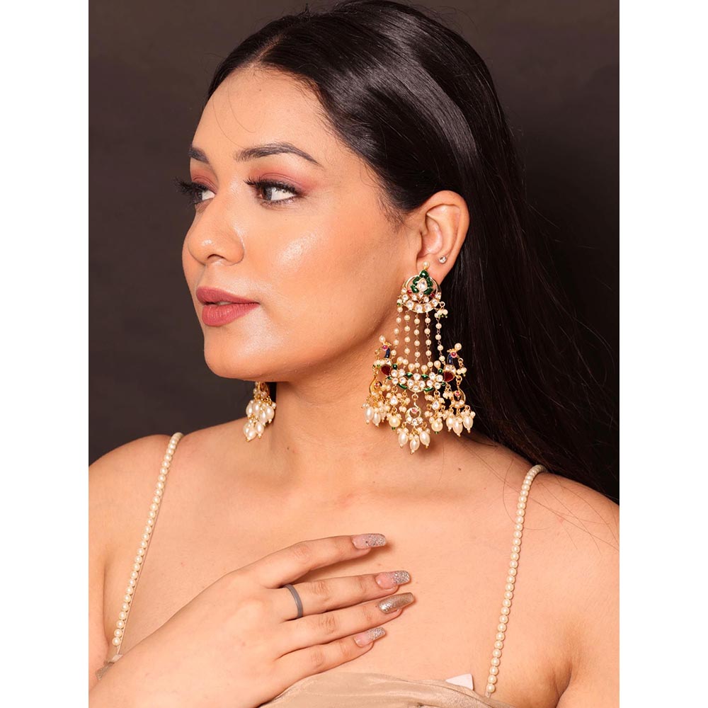 Amreli Jaipur Kundan Kemp Chandbalis
