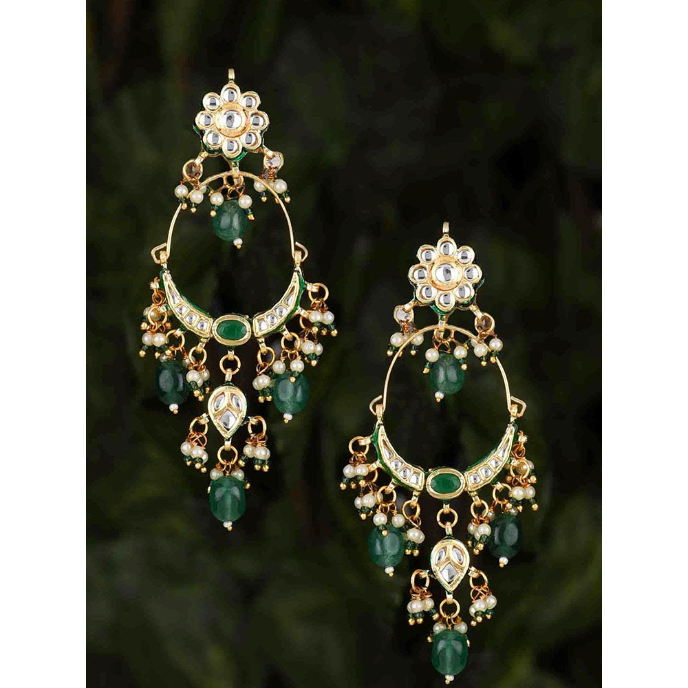 Amreli Jaipur Kundan Chandbali Earrings