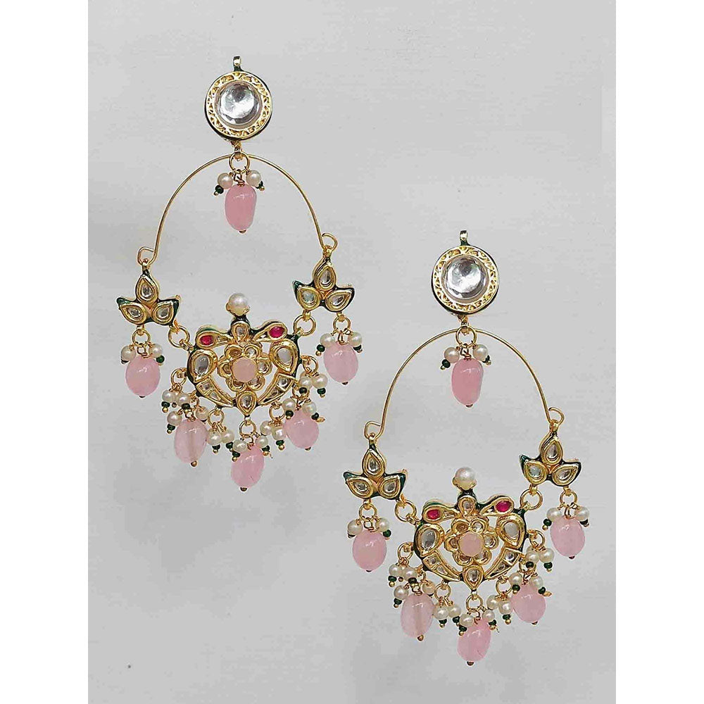 Amreli Jaipur Pink Kundan Earrings