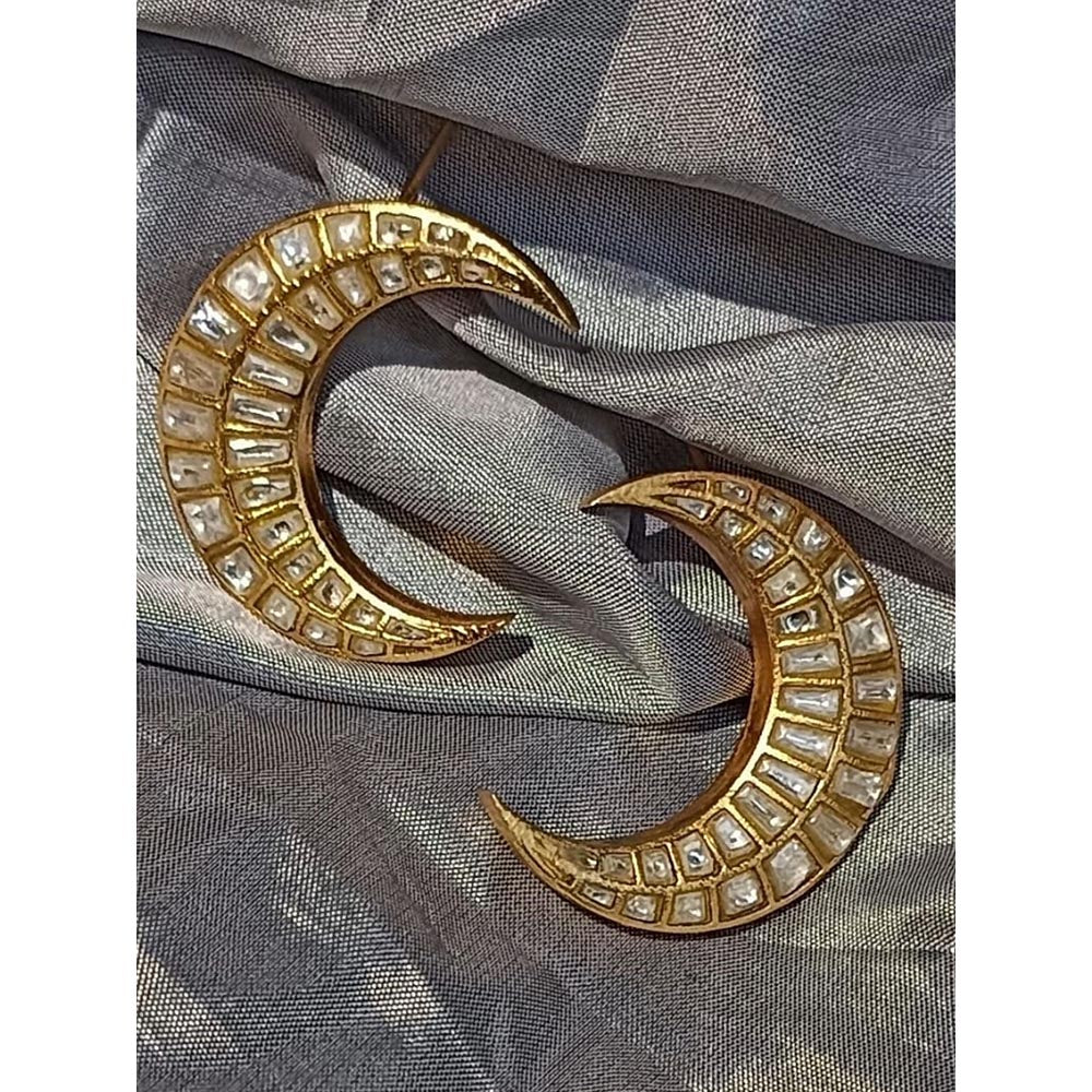 Amreli Jaipur White Pachi Kundan Earrings