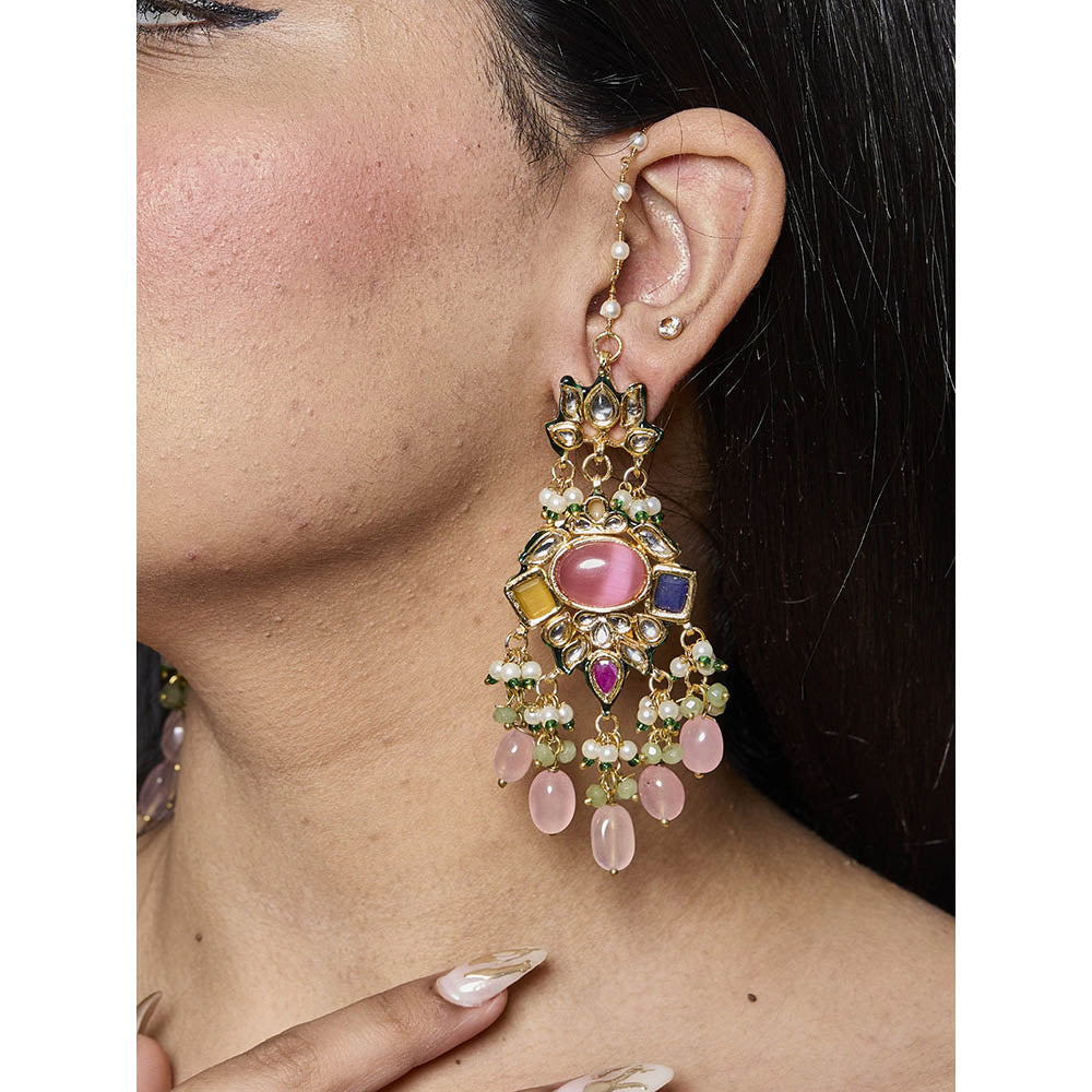 Amreli Jaipur Multi-Color Kundan Earrings