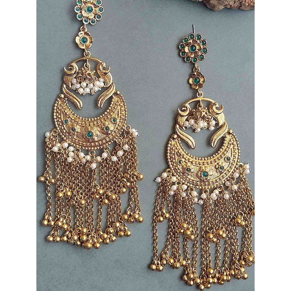 Amreli Jaipur Multi-Color Statement Gold Dangler Earrings