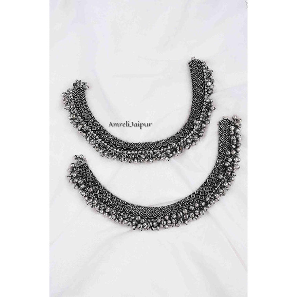 Amreli Jaipur Talisa Silver Anklets