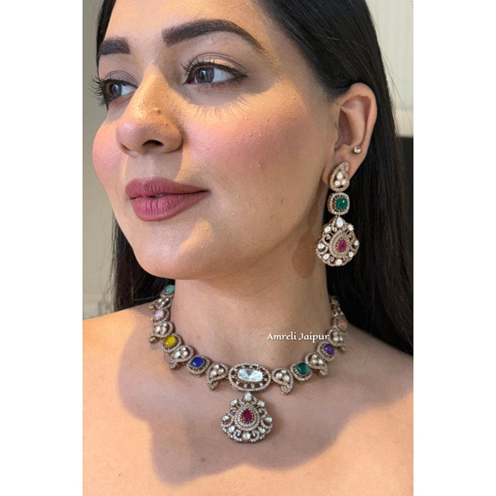 Amreli Jaipur Vamika Polki Kundan Necklace Set