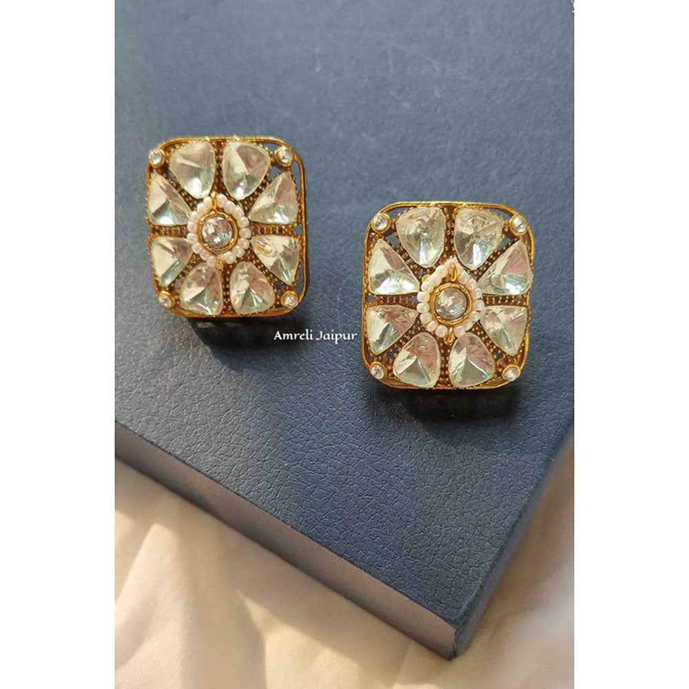 Amreli Jaipur Vanessa Polki Studs Earrings