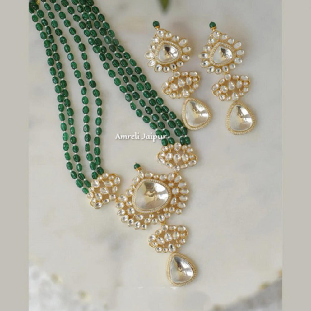 Amreli Jaipur Angela Long Polki Necklace Set