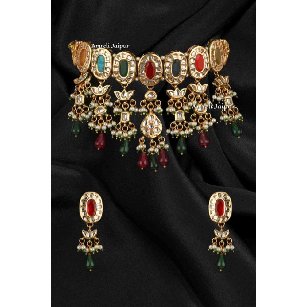 Amreli Jaipur Asima Polki Kundan Necklace Set