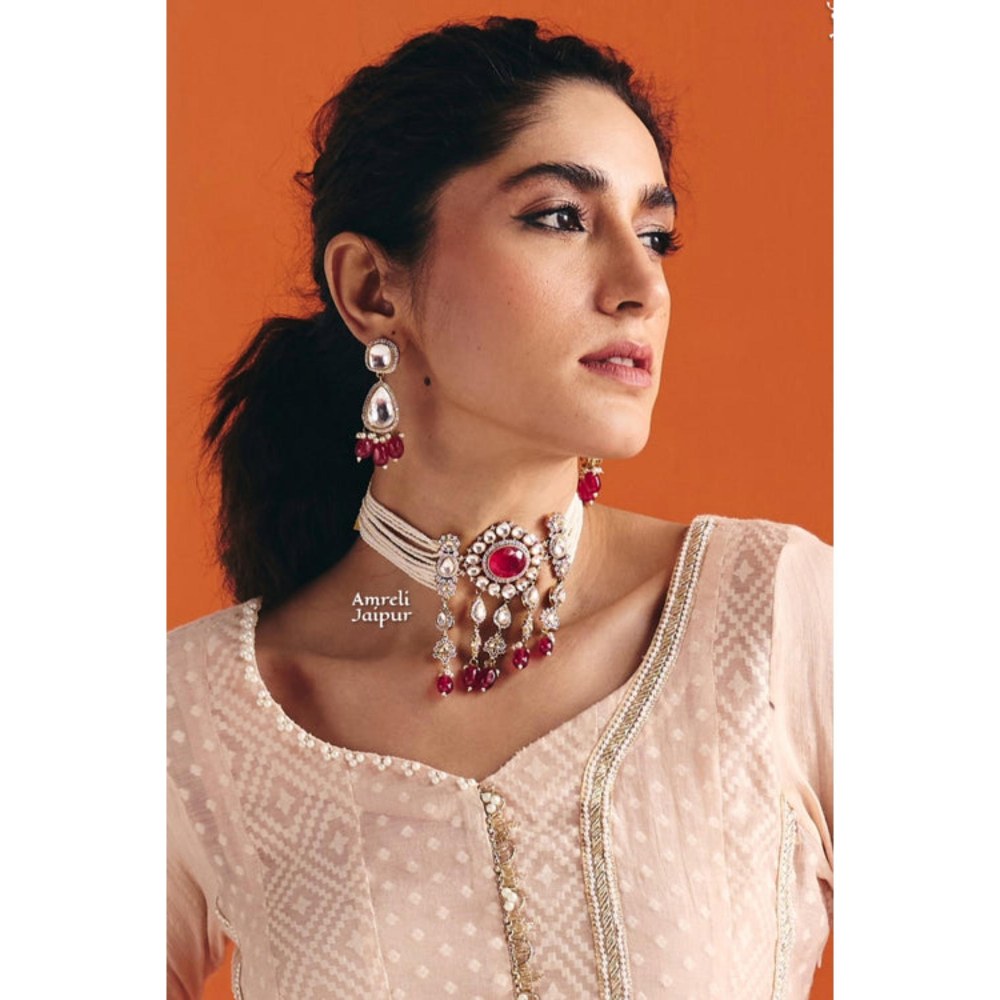 Amreli Jaipur Chaira Polki Choker Set