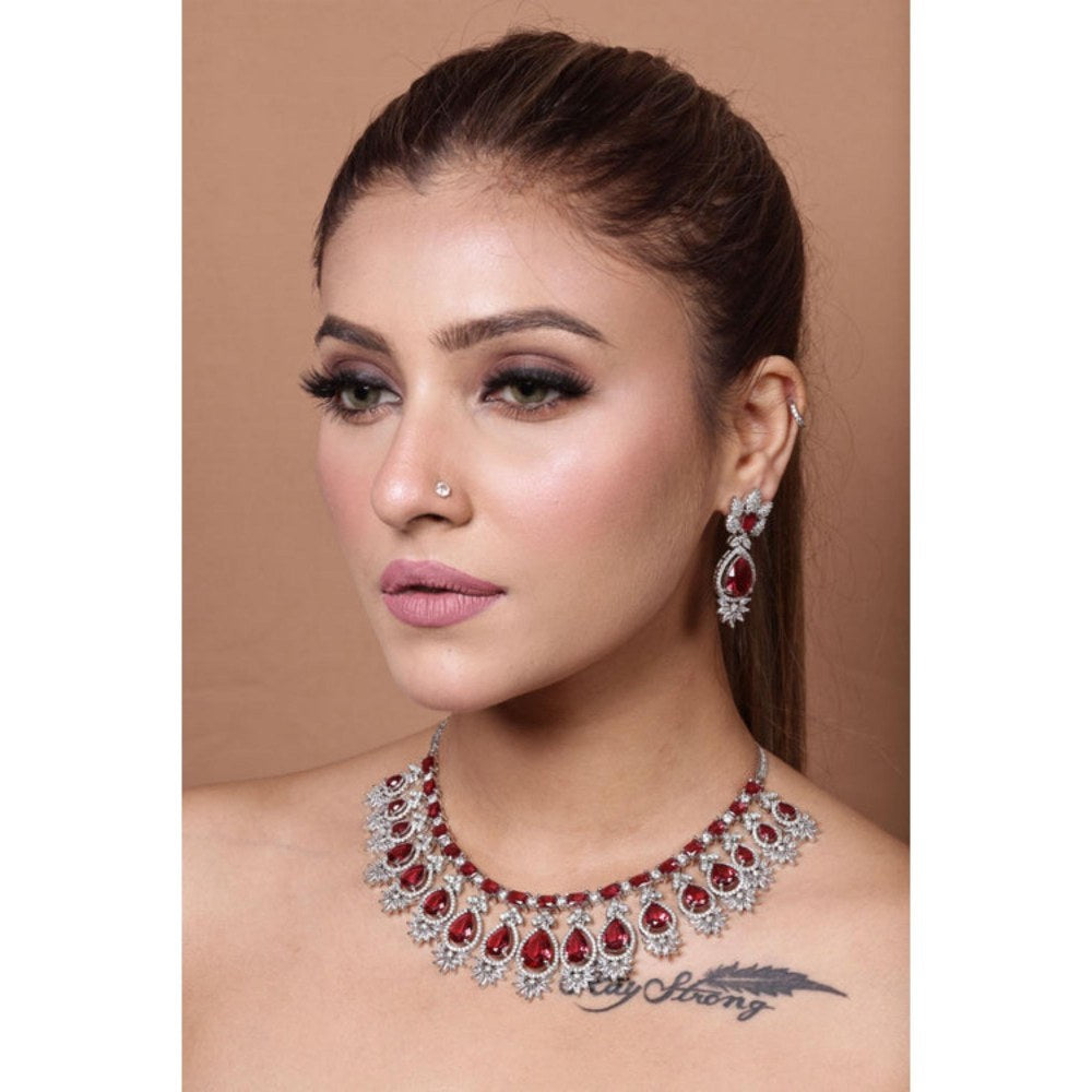 Amreli Jaipur Flora Ruby Necklace Set