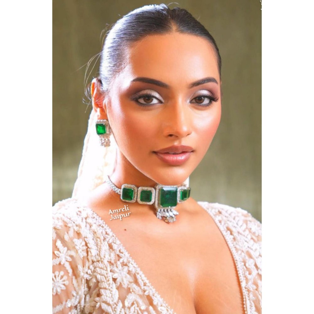 Amreli Jaipur Glory Diamante Emerald Set