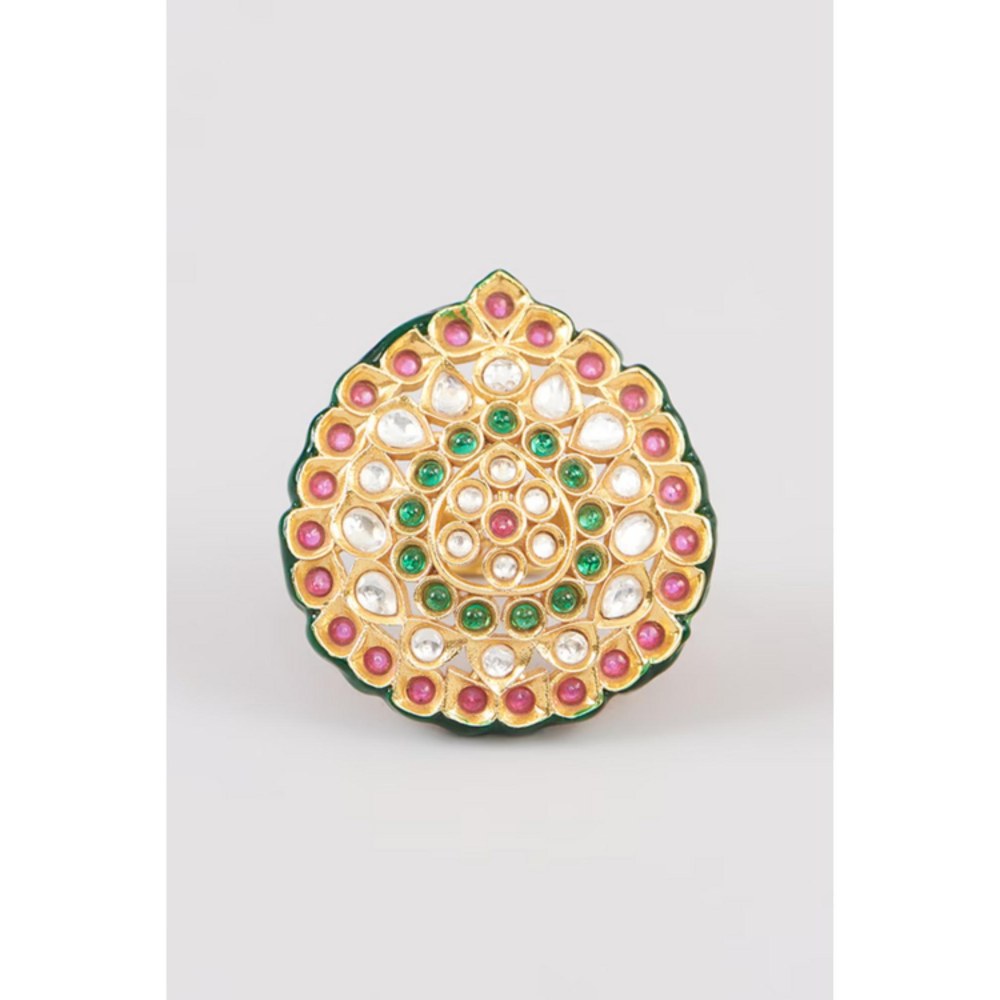 Amreli Jaipur Heeba Adjustable Kundan Ring