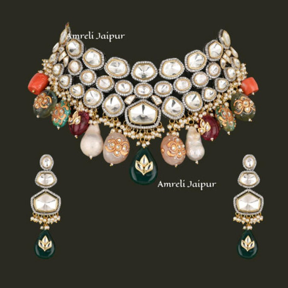 Amreli Jaipur Hunoor Polki Kundan Set