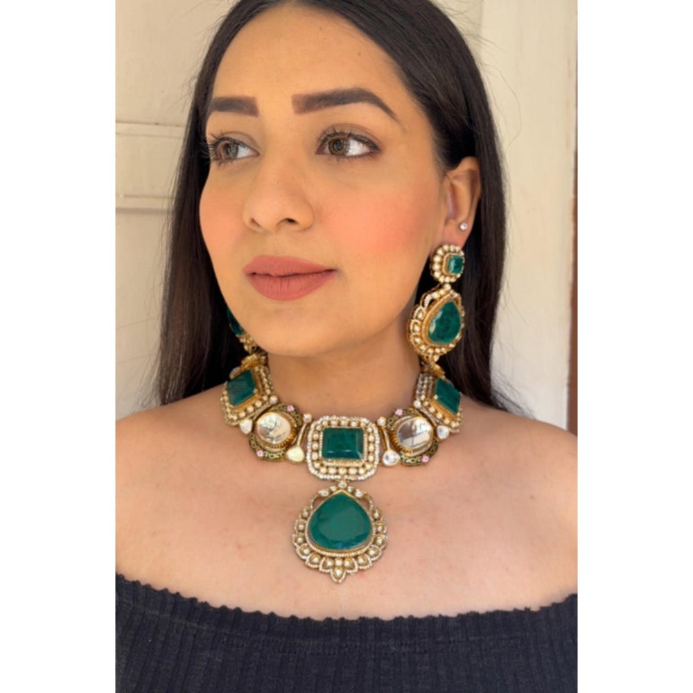 Amreli Jaipur Jannat Emerald Polki Set