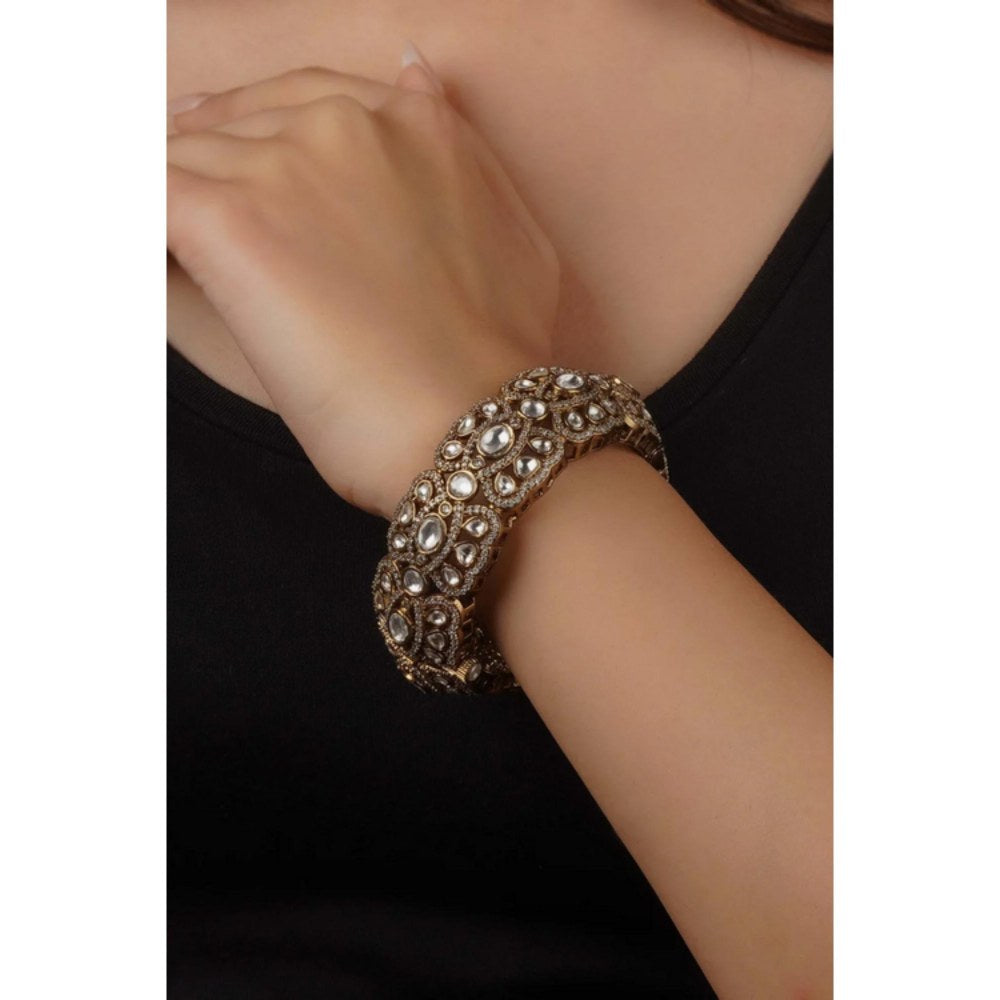 Amreli Jaipur Kieeran Gold Plated Polki Bangle