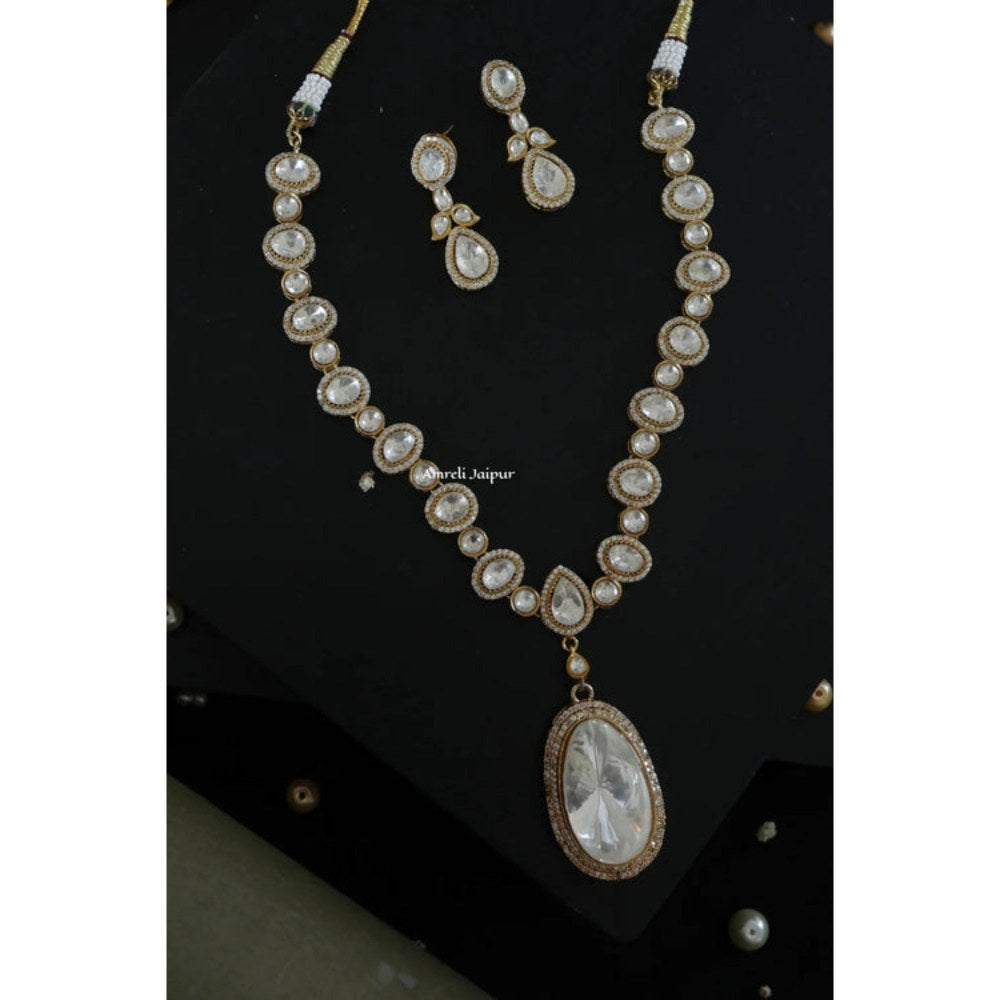 Amreli Jaipur Kylie Polki White Necklace Set