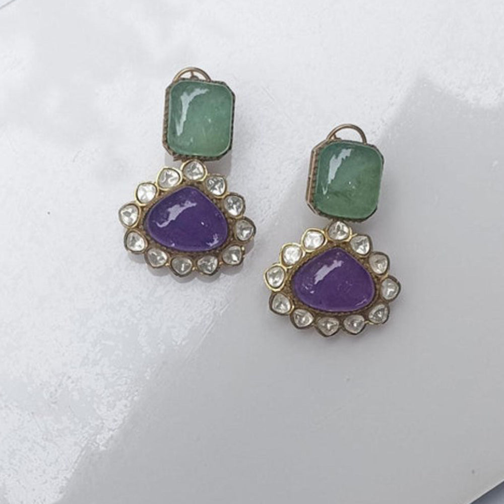 Amreli Jaipur Livia Doublet Stone Earrings