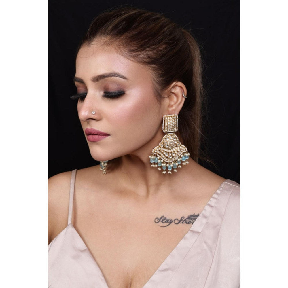 Amreli Jaipur Raga Pachi Chandbali Earrings
