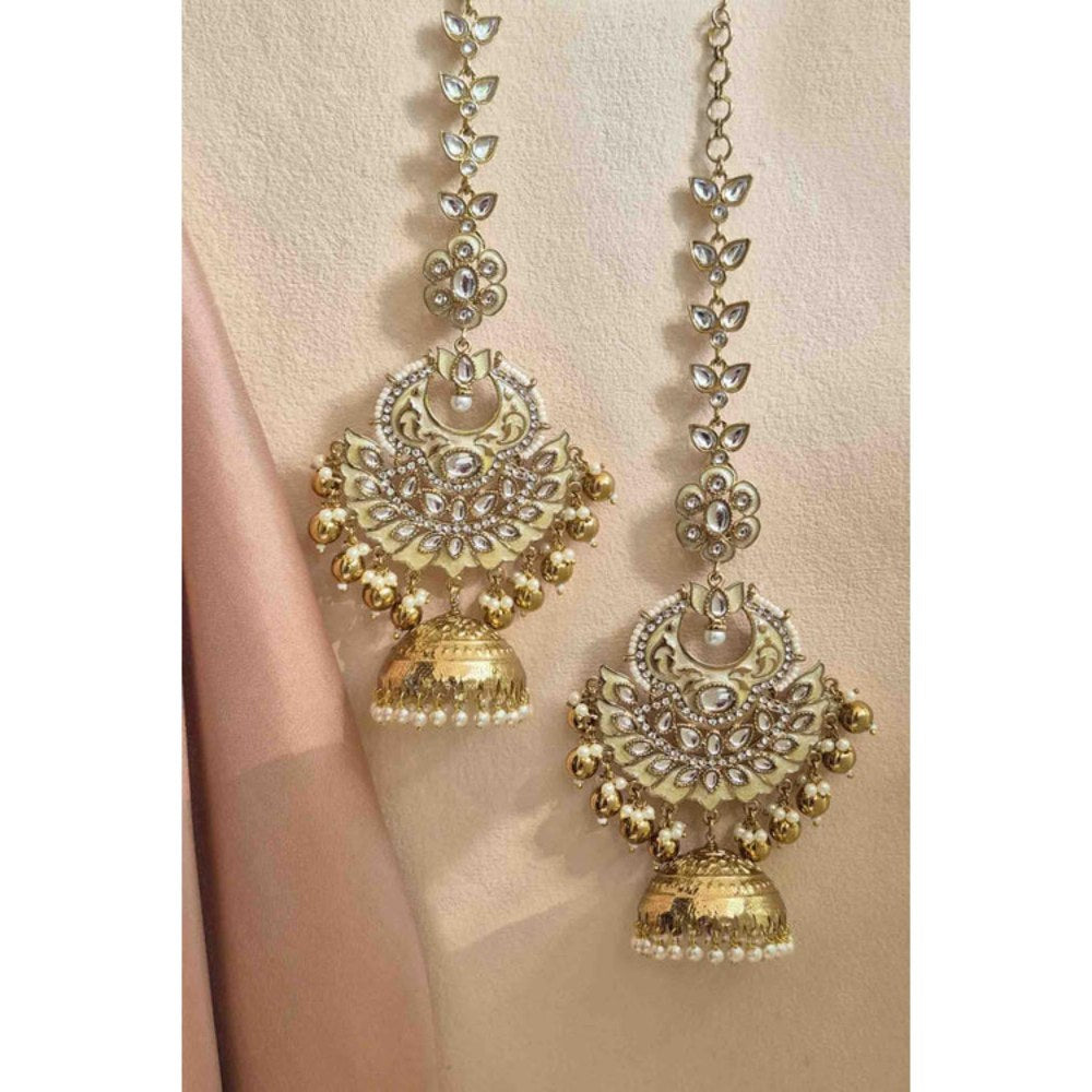 Amreli Jaipur Siddhi Gold Ear Chain Jhumkas