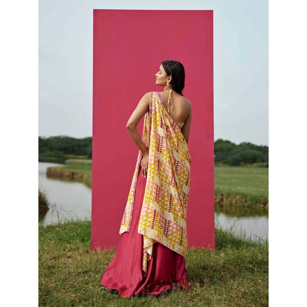 Amrood Yellow Blouse with Lehenga and Dupatta (Set of 3)