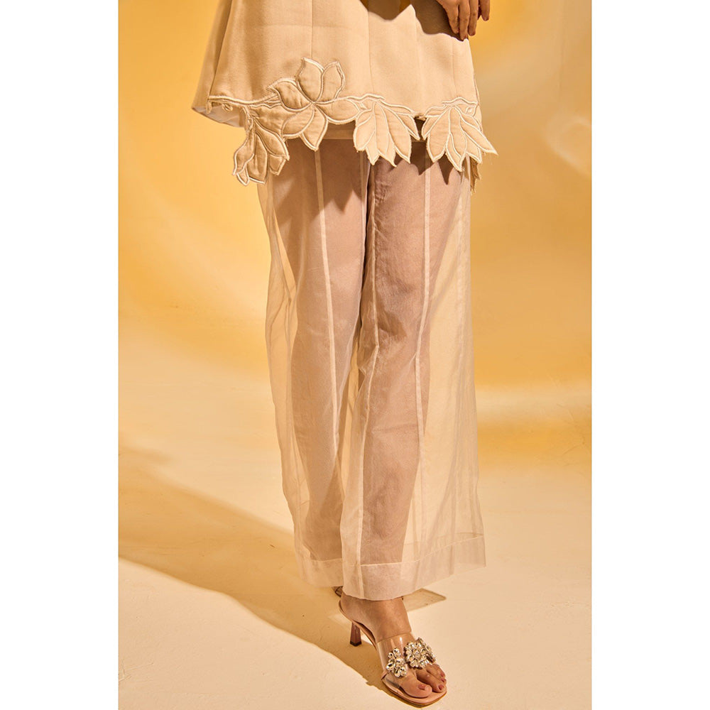 AN'ERA BY ASMITA VERMA Ivory Freesia Blazer with Pant (Set of 2)