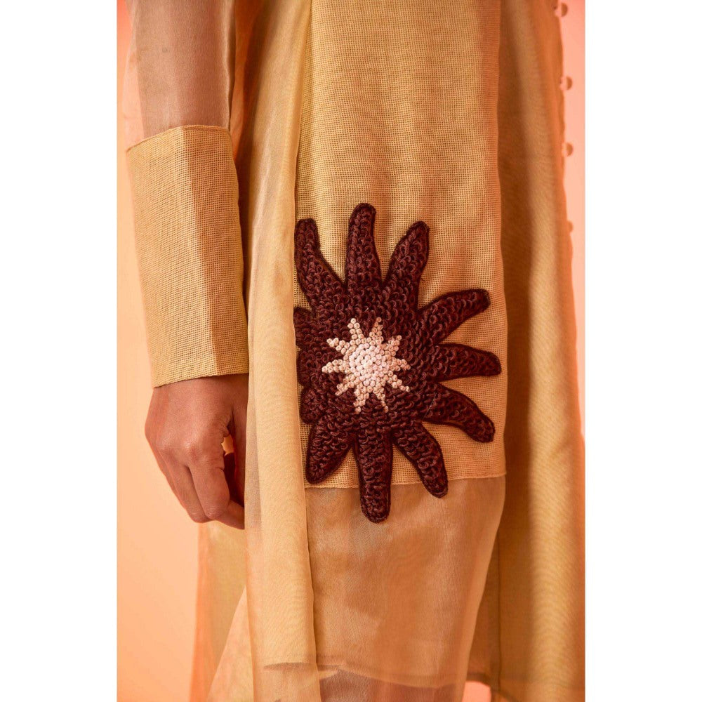 AN'ERA BY ASMITA VERMA Beige Embroidered Daybreak Mini Dress