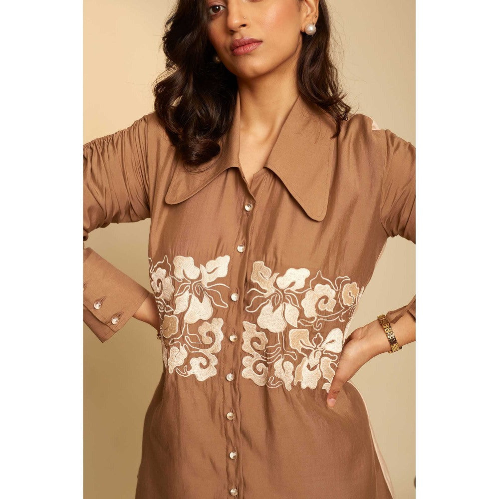AN'ERA BY ASMITA VERMA Serene Brown Co-Ord (Set of 2)