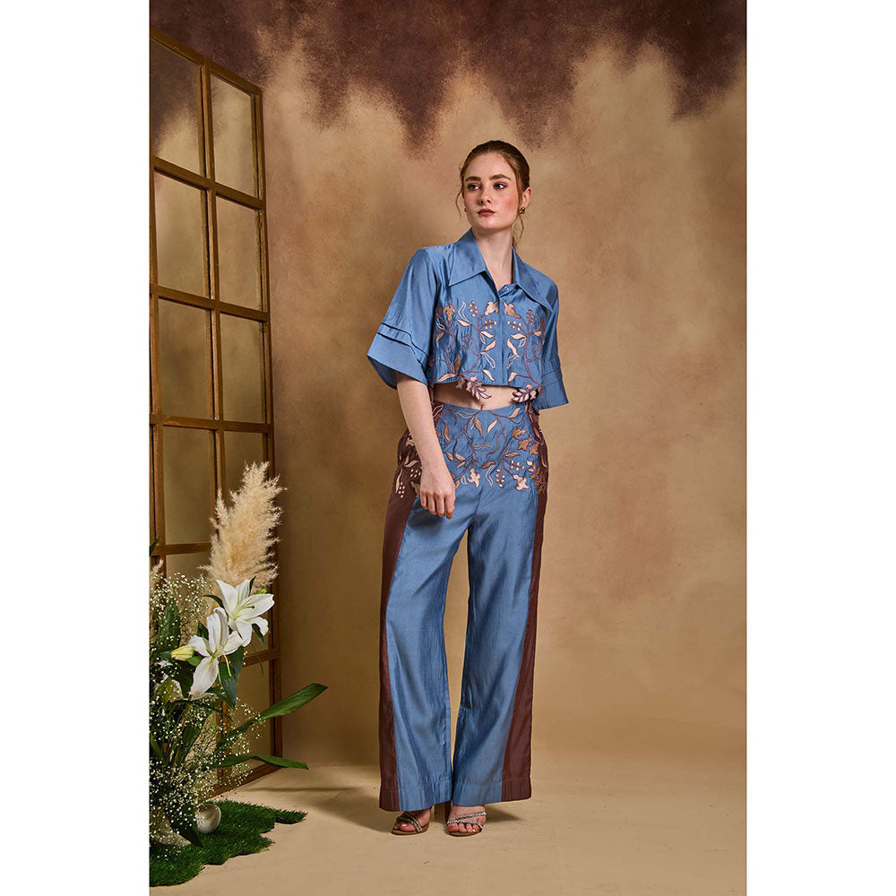 AN'ERA BY ASMITA VERMA Blue Breathe Co-Ord Set