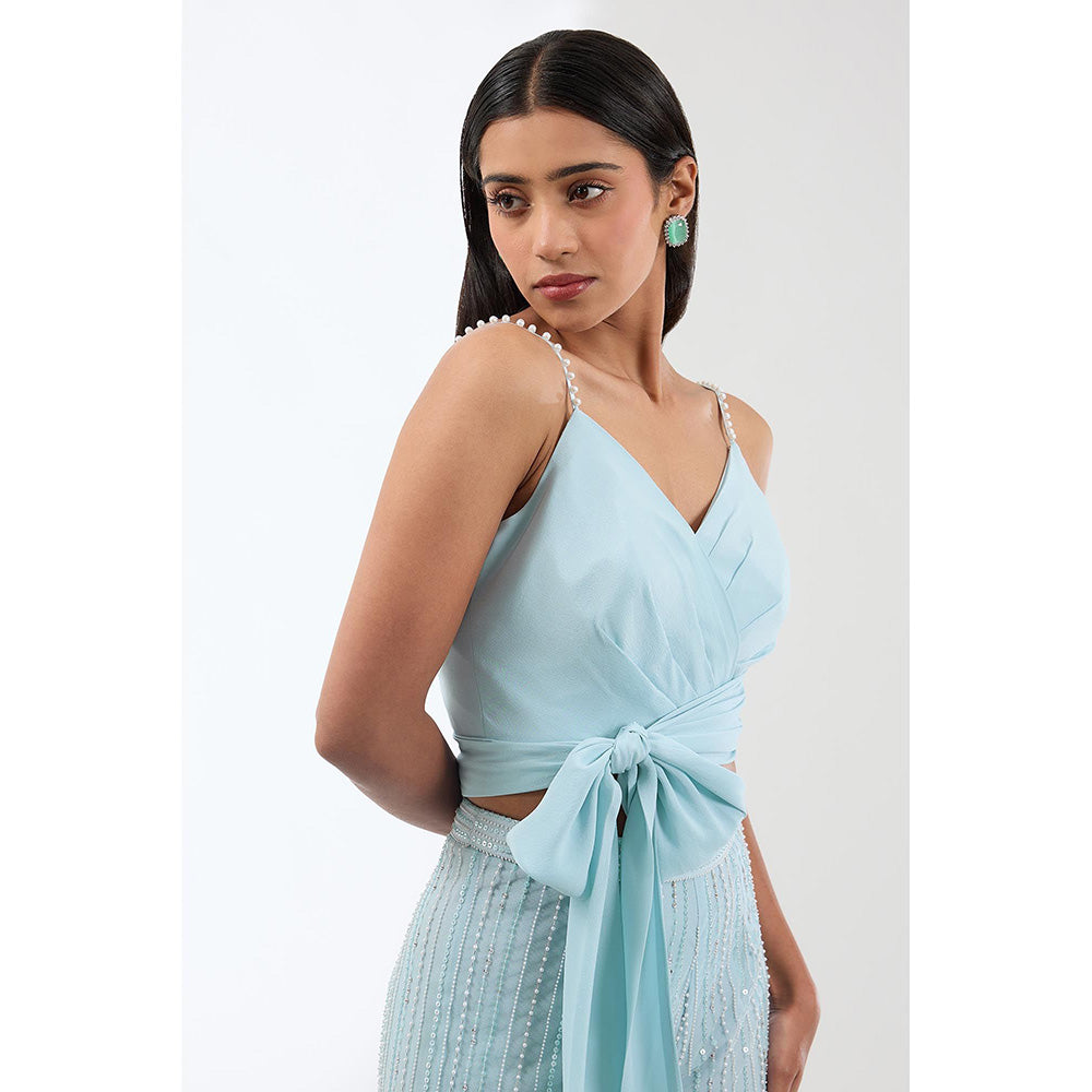 Anjali Kanwar Blue Embellished/Sequined Co-Ord (Set of 2)