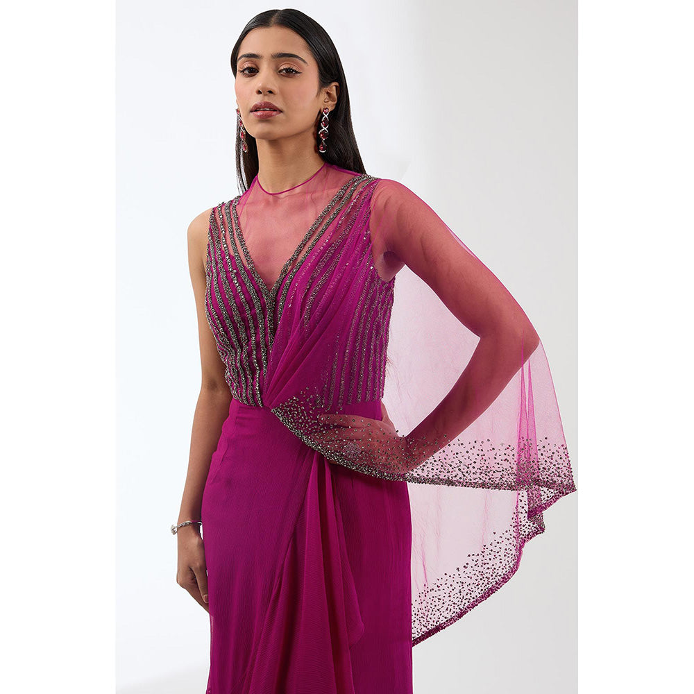 Anjali Kanwar Pink Embellished/Sequined Gown