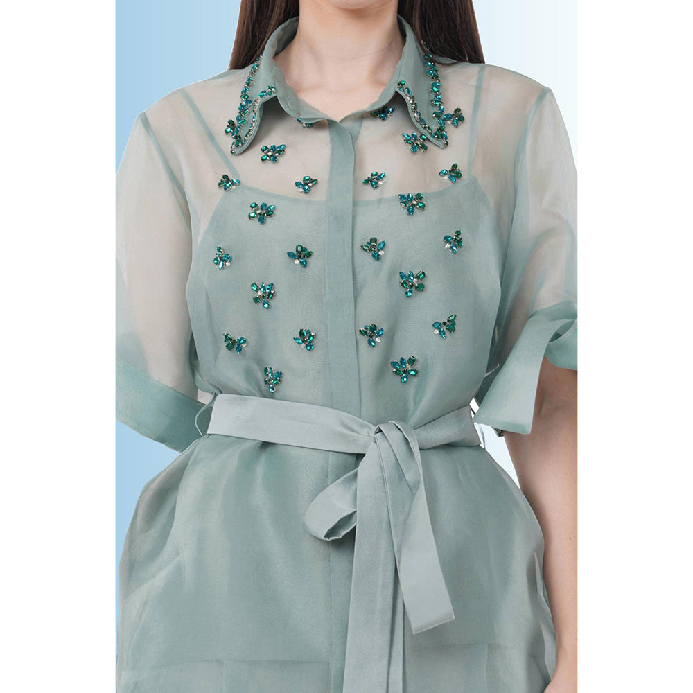 Anjali Kanwar Blue Co-Ord (Set of 4)