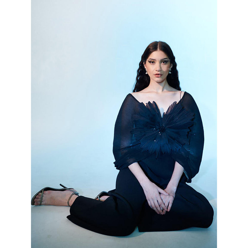 Anjali Kanwar Black Embroidered Ara Jumpsuit