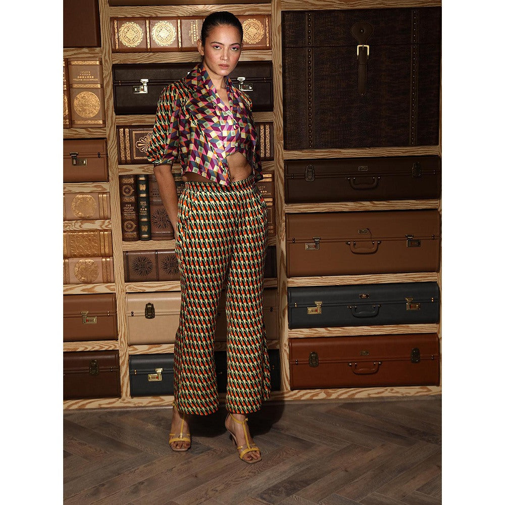 Ankur J Multicolour Printed Overlay Jacket