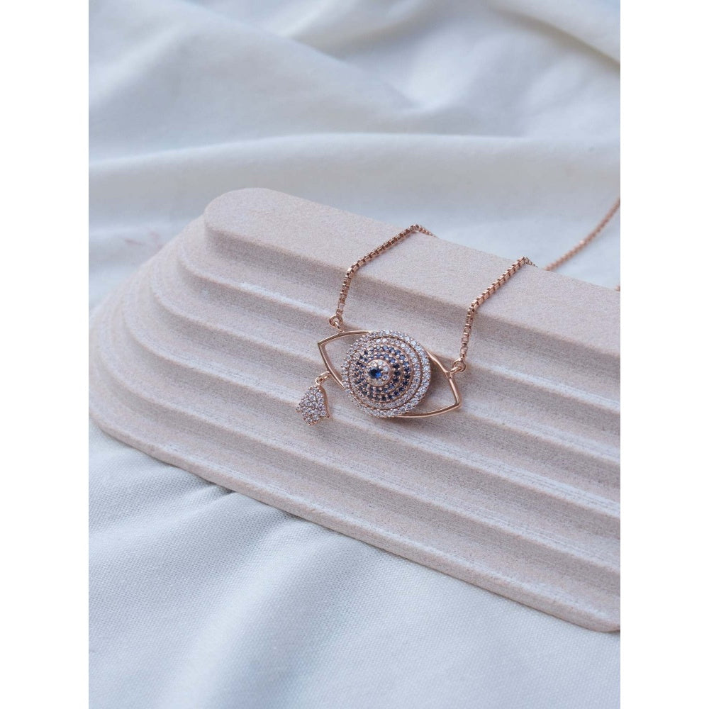 ANUSHKA JAIN JEWELLERY 925 Evil Eye Necklace In Sterling Silver With Gold Vermeil