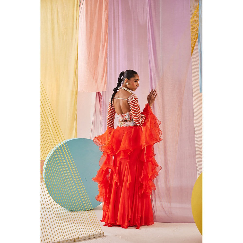 Anu Pellakuru Womens Inaya Lehenga with Blouse and Dupatta (Set of 3)