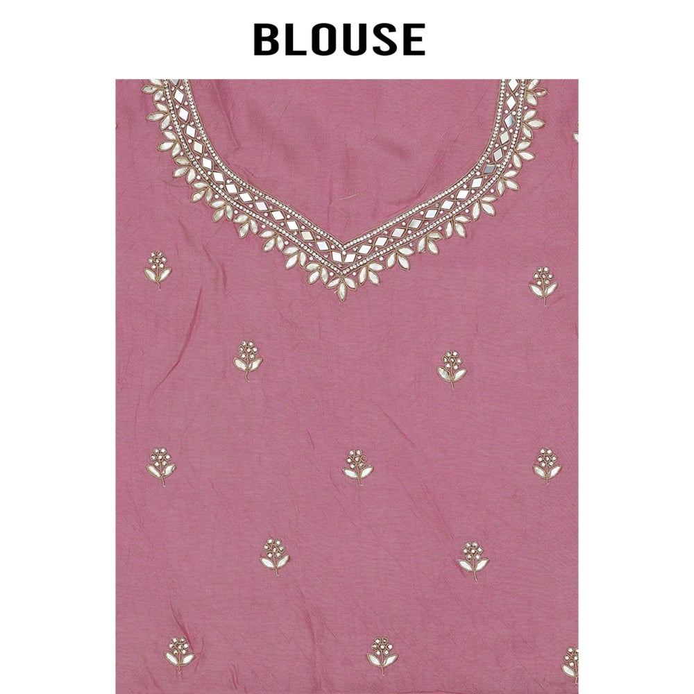 Aparnaa Multi-Colour Two-Colour Shaded Organza Saree with Unstitched Blouse