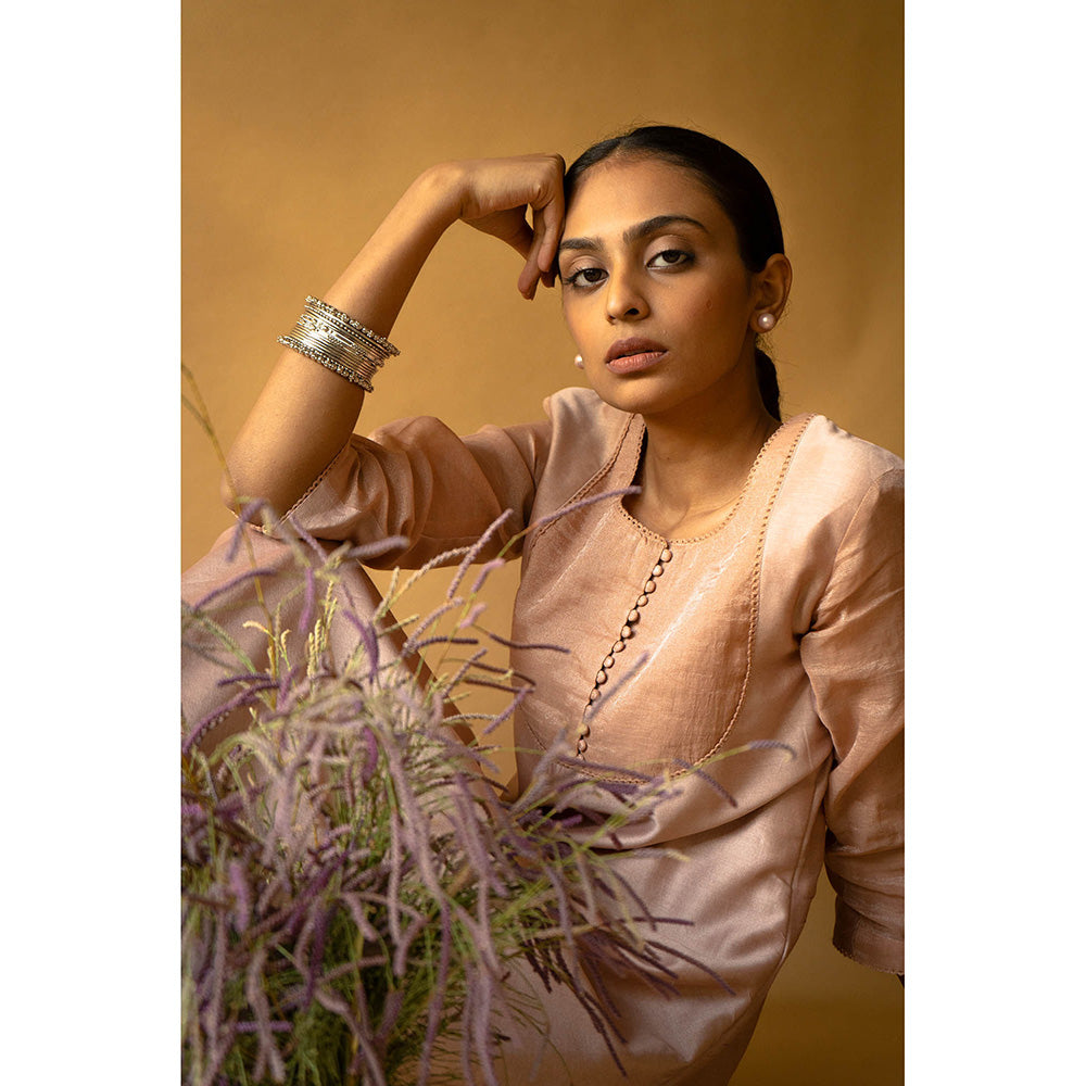 Apeksha Jain Label Brown Kurta with Pant and Dupatta (Set of 3)