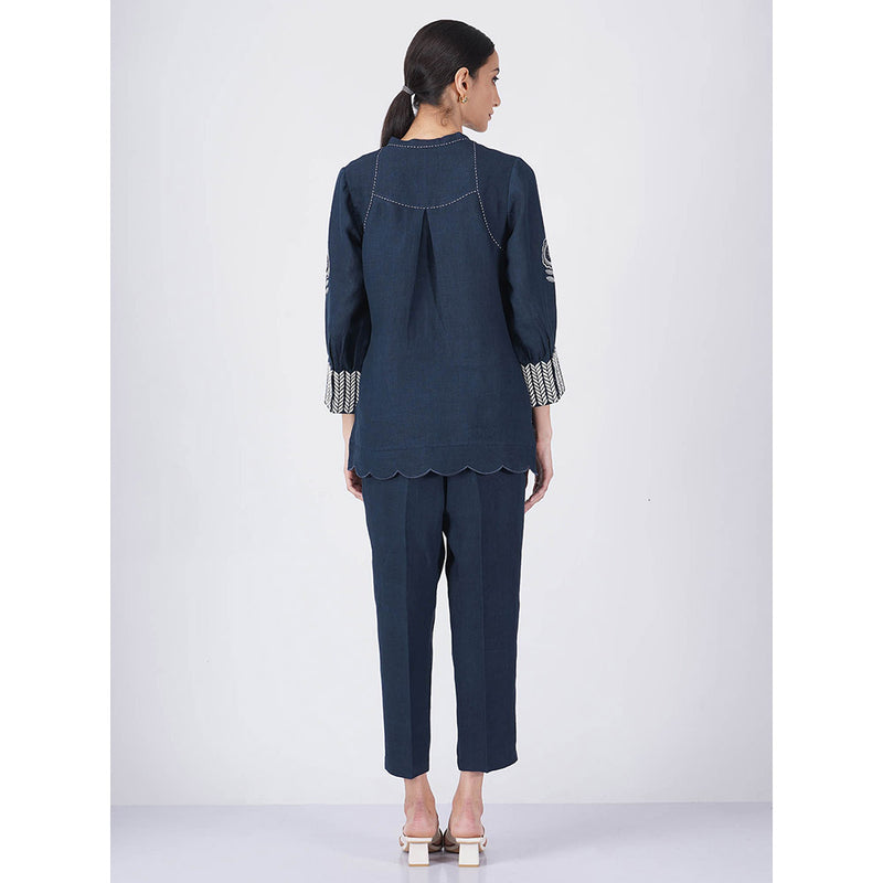 ARCVSH by Pallavi Singh Sunflower Top with Pants & Slip (Set of 3)