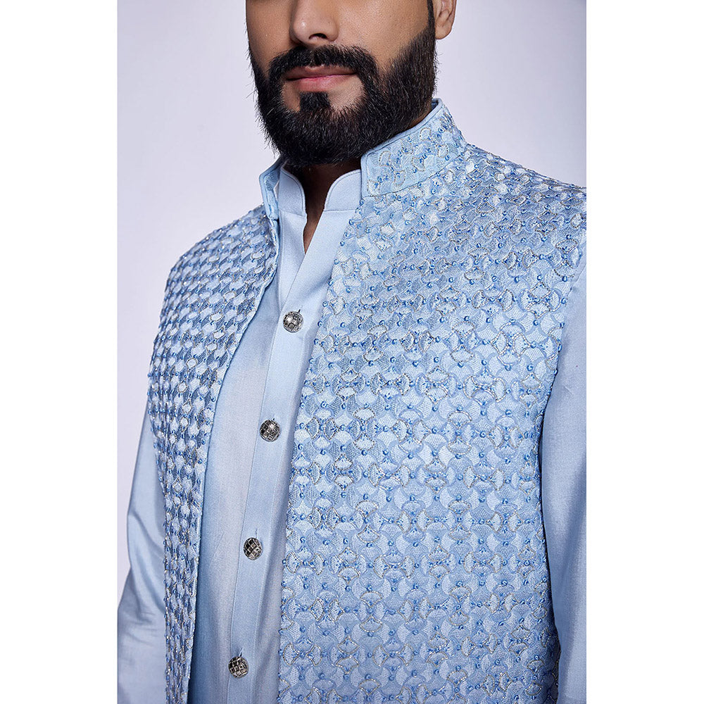 Arjun Kilachand Embroidered Open Long Bundi (Set of 3)