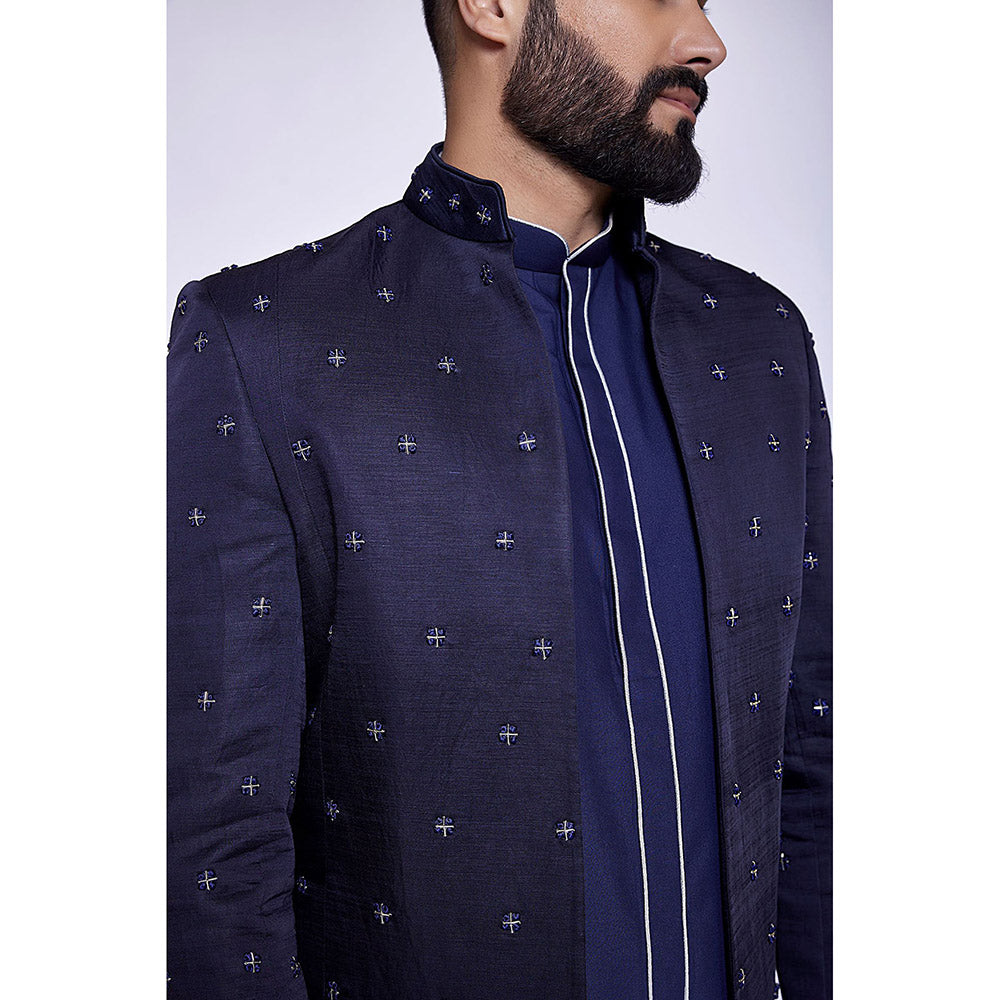 Arjun Kilachand Embroidered Open Fusion Jacket (Set of 3)