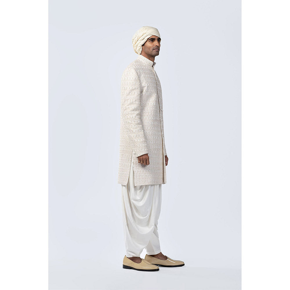 Arjun Kilachand Thread Work and French Knot Emb Sherwani (Set of 2)