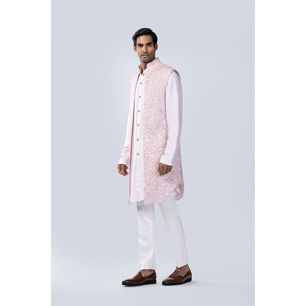 Arjun Kilachand Resham Thread and Silver Bead Emb Open Bundi (Set of 3)