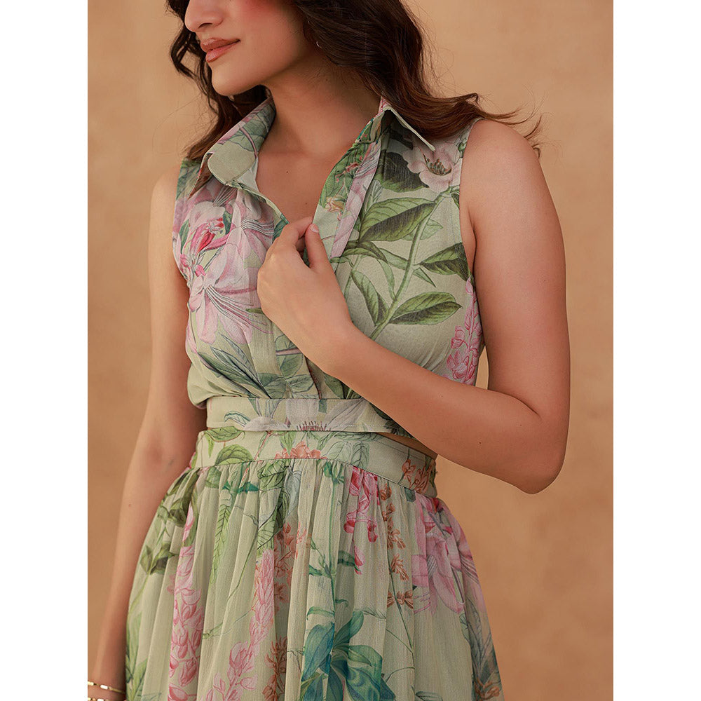 AROOP SHOP INDIA Green Heather Maxi Dress