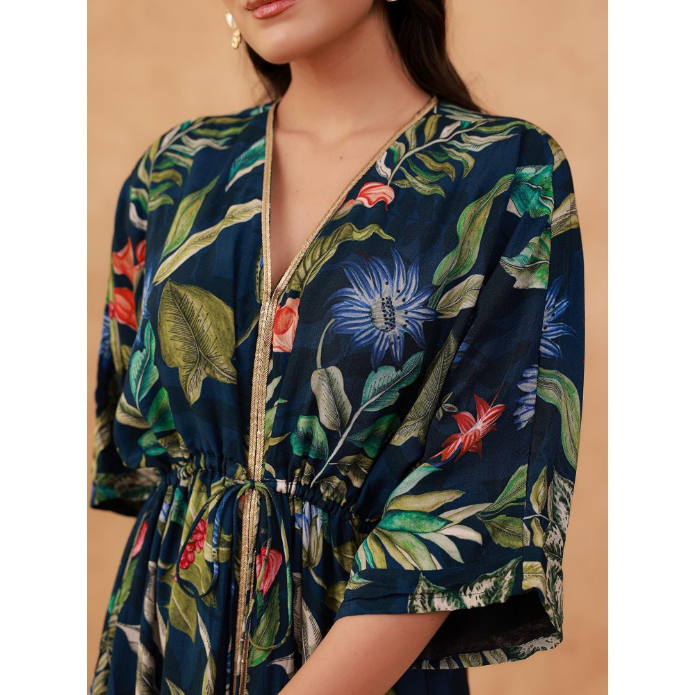 AROOP SHOP INDIA Navy Blue Gladia Midi Dress