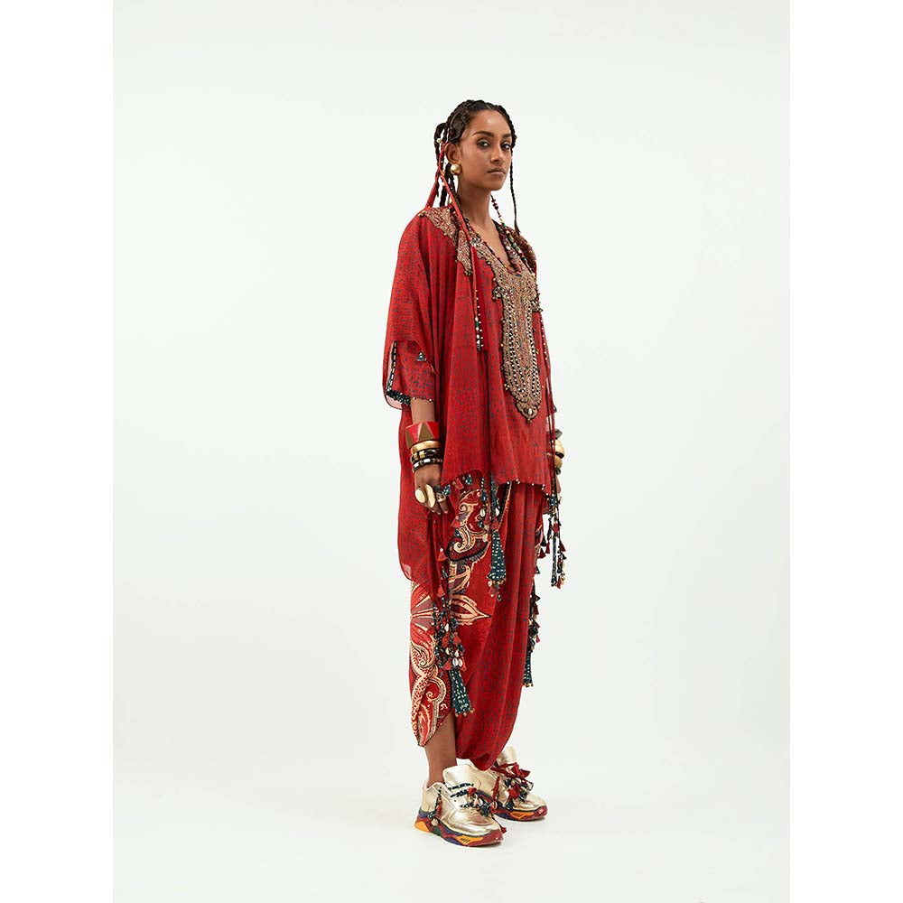 Aseem Kapoor Veni Red Embroidered Dupatta Jacket